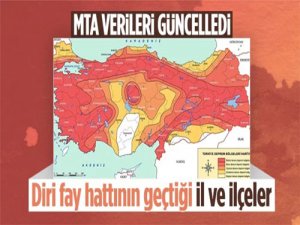 Türkiyede deprem riski: MTA diri fay hattı haritasını açıkladı