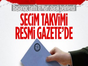 Seçim takvimi Resmi Gazetede yayınlandı