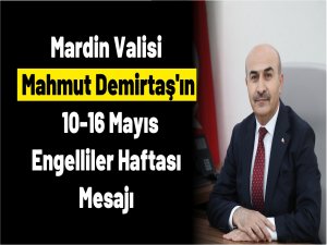 Vali Mahmut Demirtaş’ın 10-16 Mayıs Engelliler Haftası Mesajı