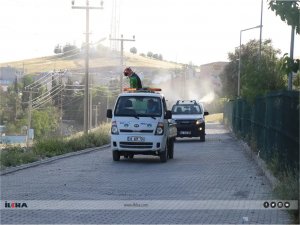 Bozova’da haşerelere karşı ilaçlama çalışması yapıldı  