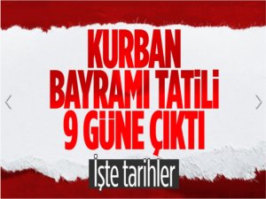 Cumhurbaşkanı Erdoğan açıkladı: Bayram tatili 9 güne çıkarıldı