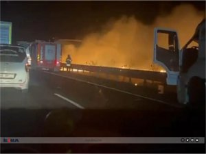 Mardin’de zincirleme kaza sonrası patlama meydana geldi: 1’i ağır 2 yaralı  