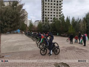 İmam Hatip Ortaokulu öğrencilerinden “Gazze İçin Pedal Çevir” etkinliği 